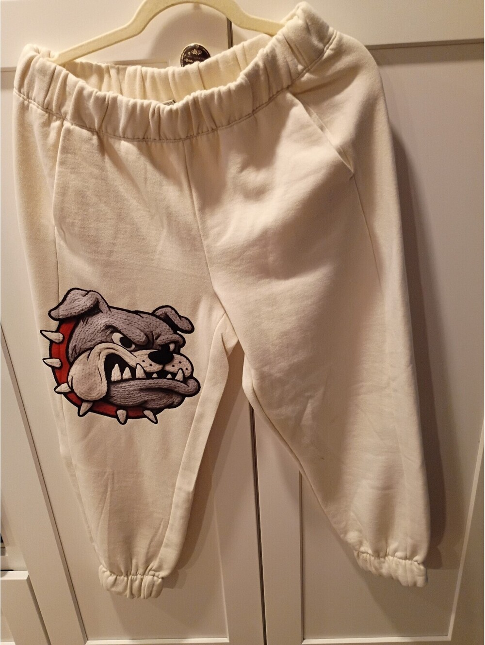 Custom a.new.day White Bulldog Graphic Sweatpants Medium